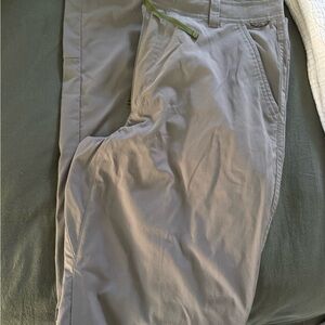 REI Men's Chino Pants in Light Gray with Green Drawcord